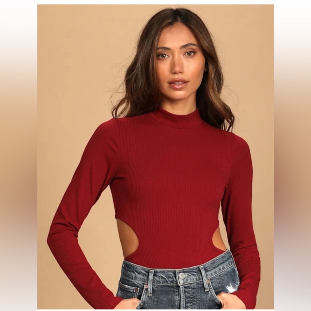 Lulus Ribbed Cut Out Bodysuit